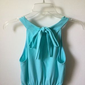 Light Blue High Neckline Dress